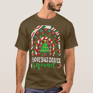 Rainbow Christmas Tree School Busfahrer Squad Chr T-Shirt