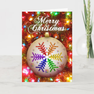 Rainbow Christmas Tree Snowflake Frohe Weihnachten Karte