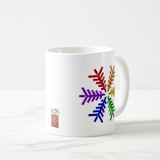 Rainbow Christmas Tree Snowflake Tasse (VorderseiteRechts)