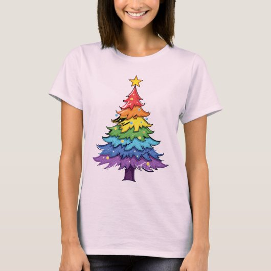 Rainbow Christmas Tree T-Shirt (Vorderseite)