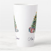 Rainbow Christmas Tree Wasserfarbe Kunst Milchtasse (Vorderseite)