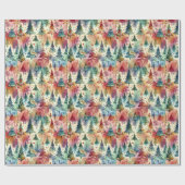 Rainbow Christmas Tree Wrapping Paper Geschenkpapier (Flach)