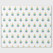 Rainbow Christmas Tree Wrapping Paper  Geschenkpapier (Flach)