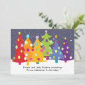 Rainbow Christmas Trees Gay Pride LGBT Ankündigung (Stehend Vorderseite)