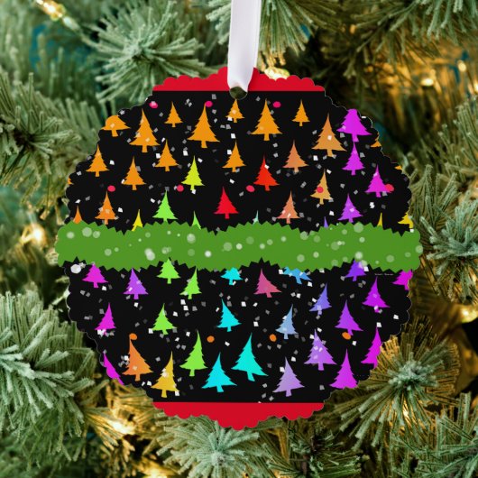 Rainbow Christmas Trees Ornament Karte (Insitu (Baum))