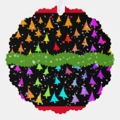 Rainbow Christmas Trees Ornament Karte (Rückseite)