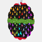 Rainbow Christmas Trees Ornament Karte (Links)