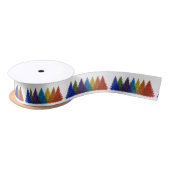 Rainbow Christmas Trees Satinband (Spule)