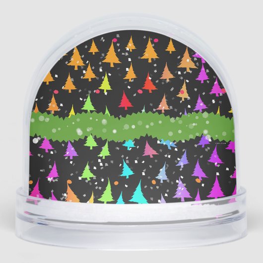 Rainbow Christmas Trees Schneekugeln (Vorderseite)