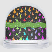 Rainbow Christmas Trees Schneekugeln (Rückseite)