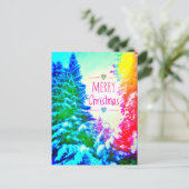 RAINBOW CHRISTMAS TREME POSTCARD POSTKARTE (Stehend Vorderseite)