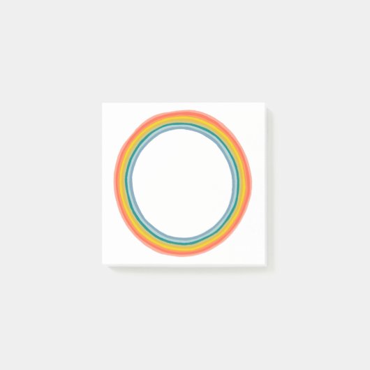 Rainbow Circle Chic Bunter Spaß Moderner Ring Post-it Klebezettel (Vorderseite)