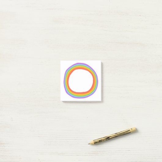 Rainbow Circle Chic Bunter Spaß Moderner Ring Post-it Klebezettel (Auf Schreibtisch)