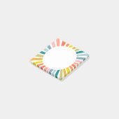 Rainbow Circle Chic Colorful Fun Modern Post-it Klebezettel (angewinkelt)
