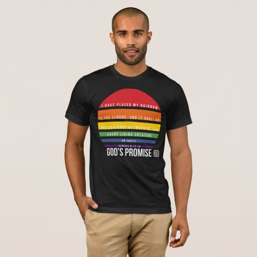 Rainbow-Circle des Men's Black T - Shirt (Vorne ganz)