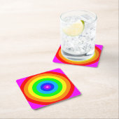 Rainbow Circle Design-40686 Rechteckiger Pappuntersetzer (Vor Ort)