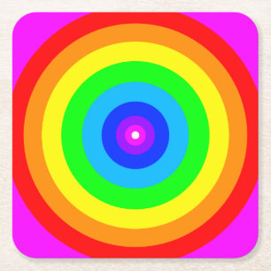 Rainbow Circle Design-40686 Rechteckiger Pappuntersetzer