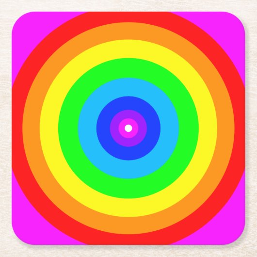 Rainbow Circle Design-40686 Rechteckiger Pappuntersetzer (Vorderseite)