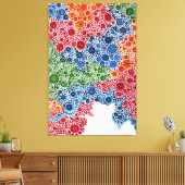 Rainbow Circle Dot Painting Landscape Print Leinwanddruck (Insitu (Wohnzimmer))