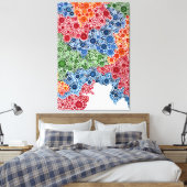 Rainbow Circle Dot Painting Landscape Print Leinwanddruck (Insitu (Schlafzimmer))