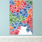 Rainbow Circle Dot Painting Landscape Print Leinwanddruck (Insitu (Holzboden))