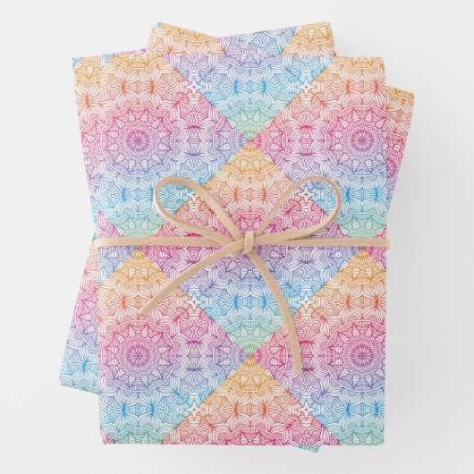 Rainbow Circle Mandala Geschenkpapier Set (Beispiel)