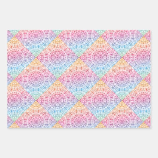 Rainbow Circle Mandala Geschenkpapier Set (Vorderseite 3)