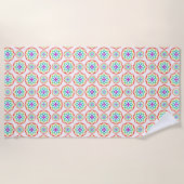 Rainbow Circle Pattern Boho Strandtuch (Vorderseite)