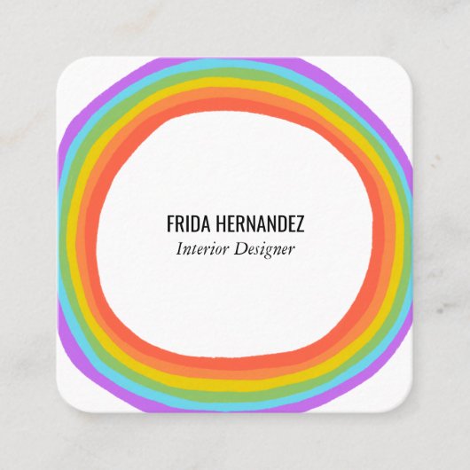 Rainbow Circle Quadratische Visitenkarte (Vorderseite)