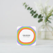 Rainbow Circle Quadratische Visitenkarte (Stehend Vorderseite)