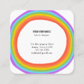 Rainbow Circle Quadratische Visitenkarte (Rückseite)