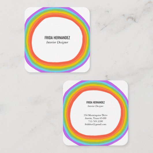 Rainbow Circle Quadratische Visitenkarte (Vorne/Hinten)