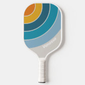 Rainbow Circle Streifen mit Name Pickleball Schläger (Rückseite)