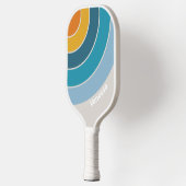 Rainbow Circle Streifen mit Name Pickleball Schläger (Links)
