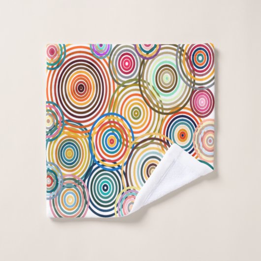 Rainbow Circles Badhandtuch Set (Waschlappen)