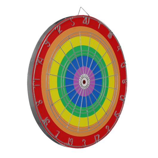 Rainbow Circles Dart Board Dartscheibe (Vorderseite Links)