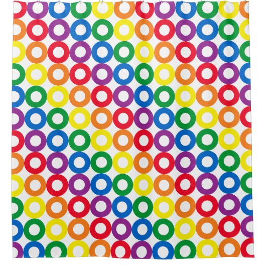 Rainbow Circles Duschvorhang (Vorderseite)