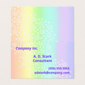 Rainbow Circles in Circles Folded Business Cards Visitenkarten (Außenseite Aufgefaltet)
