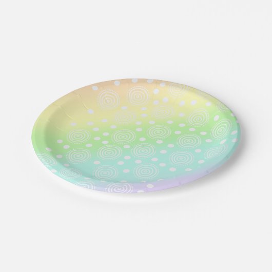 Rainbow Circles in Circles Paper Tellers Pappteller (Schrägansicht)