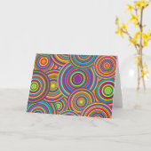 Rainbow Circles-Muster Karte (Gelbe Blume)