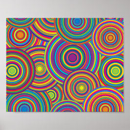 Rainbow Circles-Muster Poster