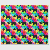 Rainbow Circles on Black Geschenkpapier (Flach)