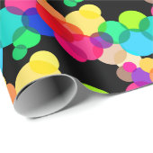 Rainbow Circles on Black Geschenkpapier (Rolleneckpunkt)