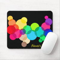Rainbow Circles on Black mit Name