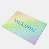 Rainbow Circles Pastel Door Mat Fußmatte (Schrägansicht)