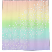 Rainbow Circles Pastel Duschvorhang (Vorderseite)