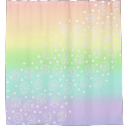 Rainbow Circles Pastel Duschvorhang