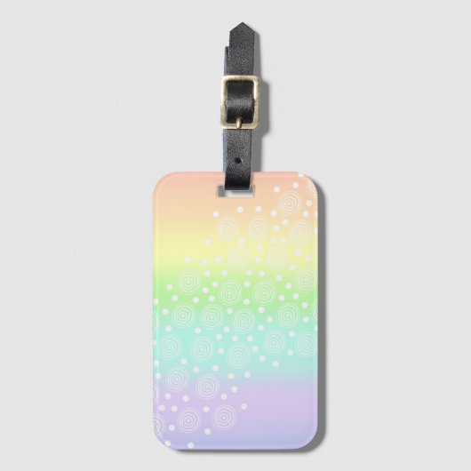 Rainbow Circles Pastel Gepäckanhänger (Vorderseite Vertikal)