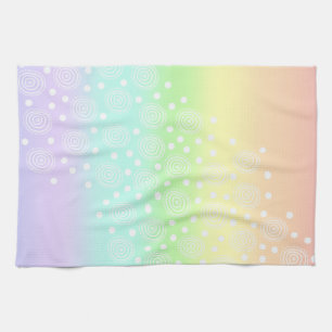 Rainbow Circles Pastel Geschirrtuch