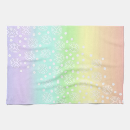 Rainbow Circles Pastel Geschirrtuch (Horizontal)